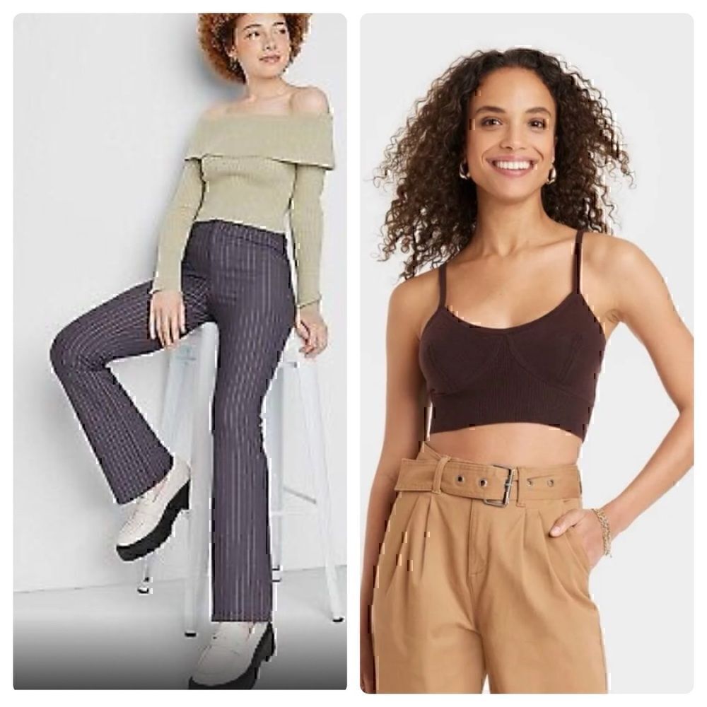 NWT XL Bundle Off Shoulder Sweater and Knit Cami Bralette